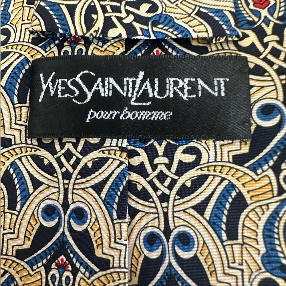 YSL Yves Saint Laurent Paisley Silk Tie